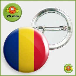 Flagge Rumänien Button 25mm mit Sicherheitsnadel