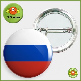 Flagge Russland Button 25mm mit Sicherheitsnadel