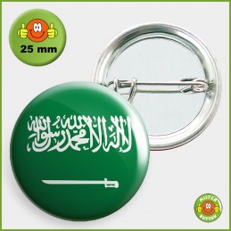 Flagge Saudi-Arabien Button 25mm mit Sicherheitsnadel