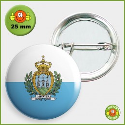 Flagge San Marino Button 25mm mit Sicherheitsnadel