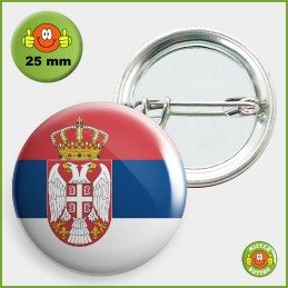 Flagge Serbien Button 25mm mit Sicherheitsnadel