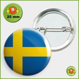 Flagge Schweden Button 25mm mit Sicherheitsnadel