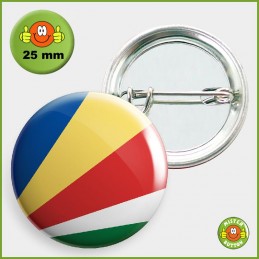 Flagge Seychellen Button 25mm mit Sicherheitsnadel