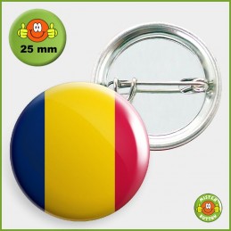 Flagge Tschad Button 25mm mit Sicherheitsnadel