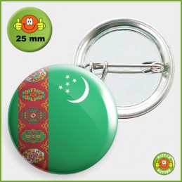 Flagge Turkmenistan Button 25mm mit Sicherheitsnadel