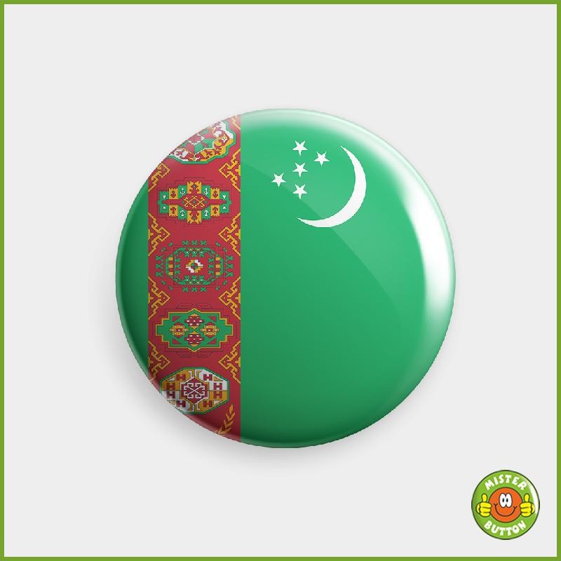 Flagge Turkmenistan Button