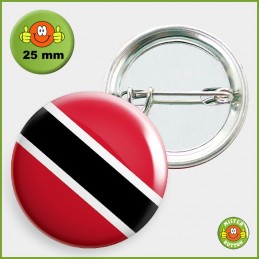 Flagge Trinidad und Tobago Button 25mm mit Sicherheitsnadel
