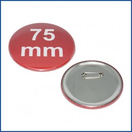 Buttons bedruckt 75mm mit Sicherheitsnadel