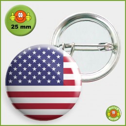 Flagge USA Button 25mm mit Sicherheitsnadel