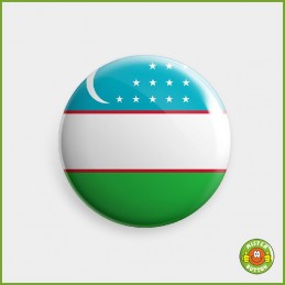 Flagge Usbekistan Button