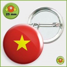 Flagge Vietnam Button 25mm mit Sicherheitsnadel