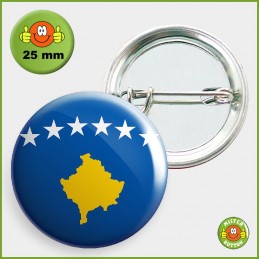 Flagge Kosovo Button 25mm mit Sicherheitsnadel