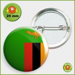 Flagge Sambia Button 25mm mit Sicherheitsnadel