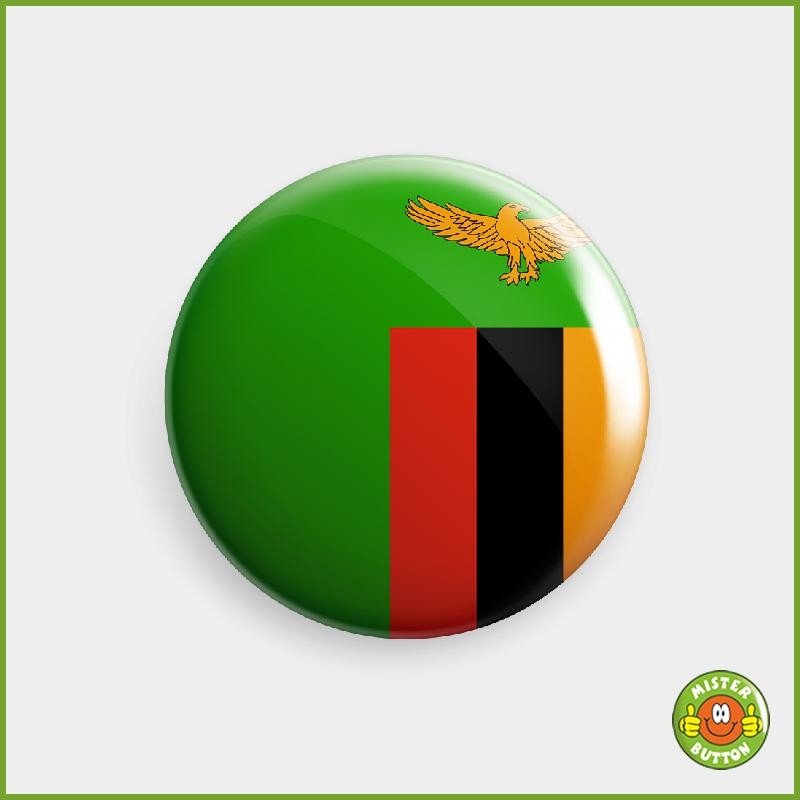 Flagge Sambia Button
