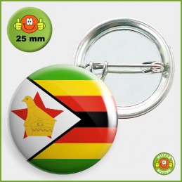 Flagge Simbabwe Button 25mm mit Sicherheitsnadel